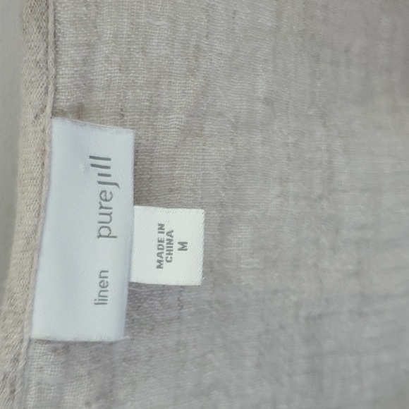 Pure Jill Linen Button Front Gauzy Crinkle Top Size Medium - Picture 4 of 7